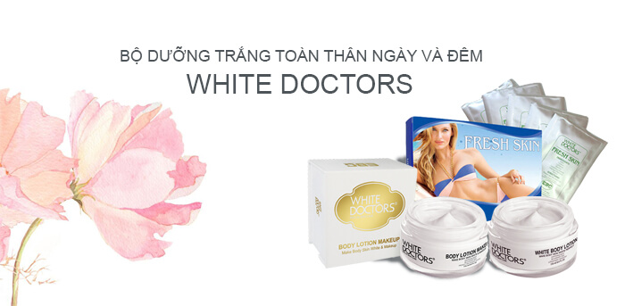 Bộ sản phẩm dưỡng trắng da toàn thân White Doctors sự lựa của hàng trăm hotgirl nổi tiếng trong giới showbiz Việt