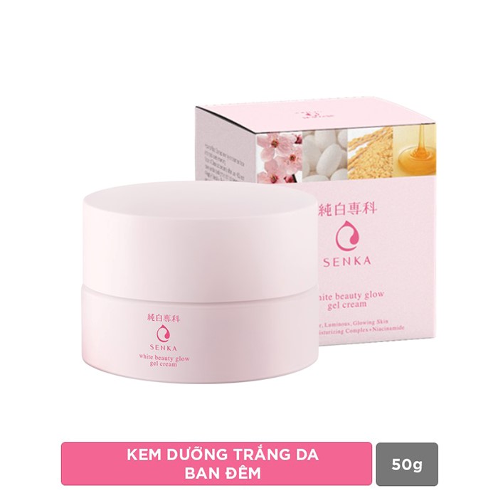 Kem dưỡng trắng da ban đêm Senka White Beauty Glow Gel Cream
