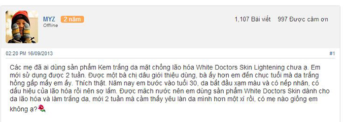 Review của khách hàng sau khi sử dụng sản phẩm White Doctors Lightening   Review của khách hàng sau khi sử dụng sản phẩm White Doctors Lightening