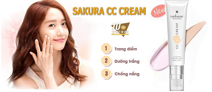 Kem Chống Nắng Trang Điểm Sakura Cc Cream