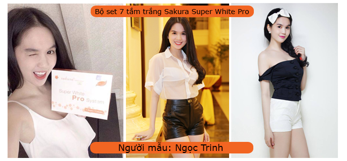 Ngọc Trinh rất hài lòng về hiệu quả của kem tắm trắng Sakura Super White Pro System