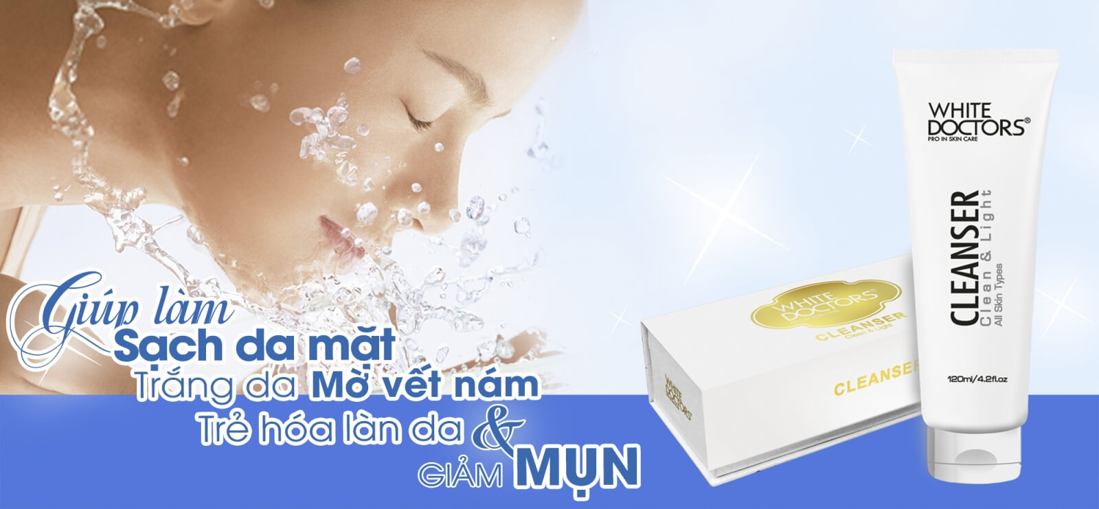 Sữa rửa mặt White Doctors làm sạch sâu giúp làn da dễ dàng hấp thu dưỡng chất từ kem trị nám