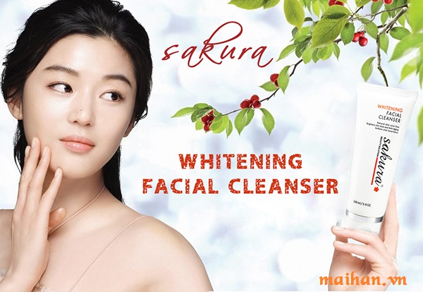 Sữa rửa mặt trắng da Sakura phù hợp cho mọi loại da