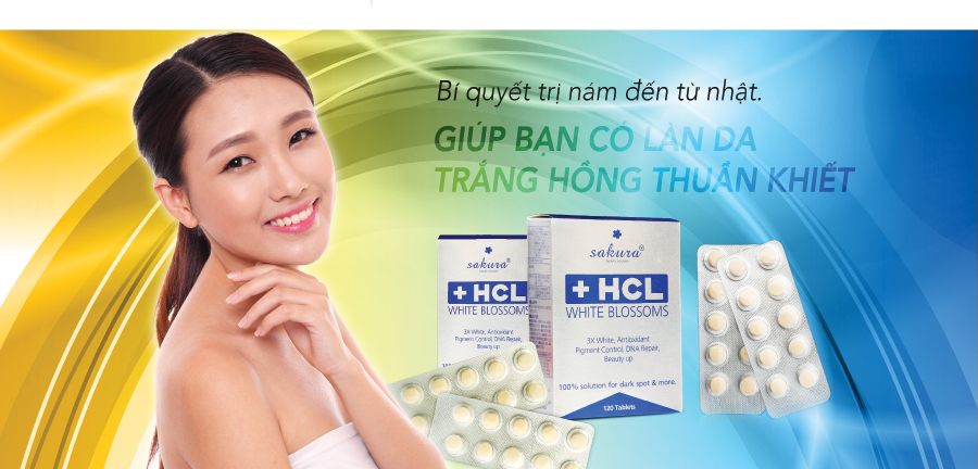 Viên uống chữa nám trắng da Sakura HCL White BLossom - 4